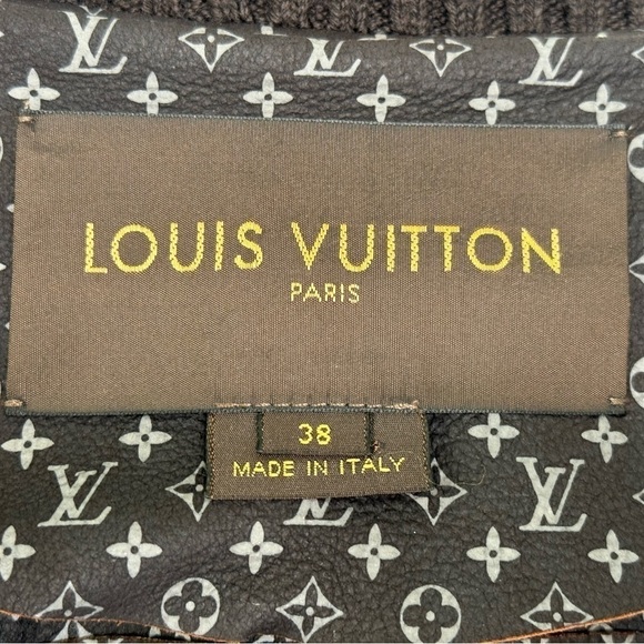 Louis Vuitton Burgundy Leather Jacket Belted Monogram Lining Women’s 38 - Picture 10 of 12